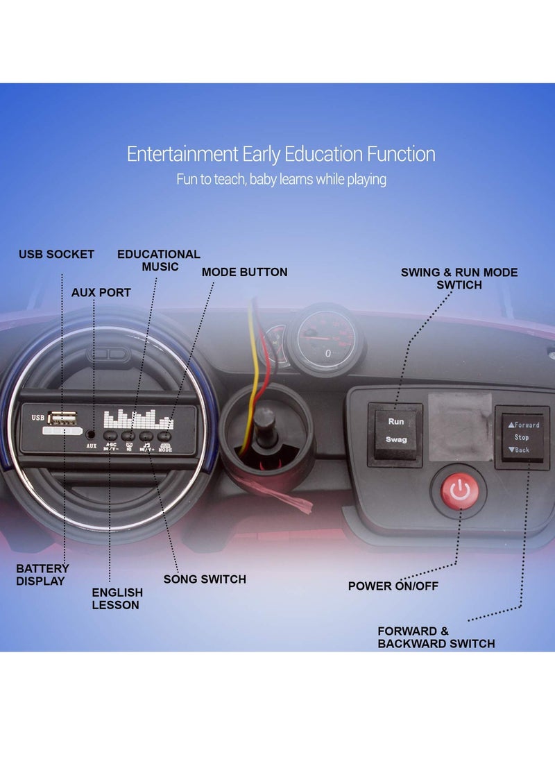 12V Battery Rechargeable Operated Sports Ride on Car for Kids with Remote Controller Music Sound & Light Electric  2 to 5 Years  - Image 2
