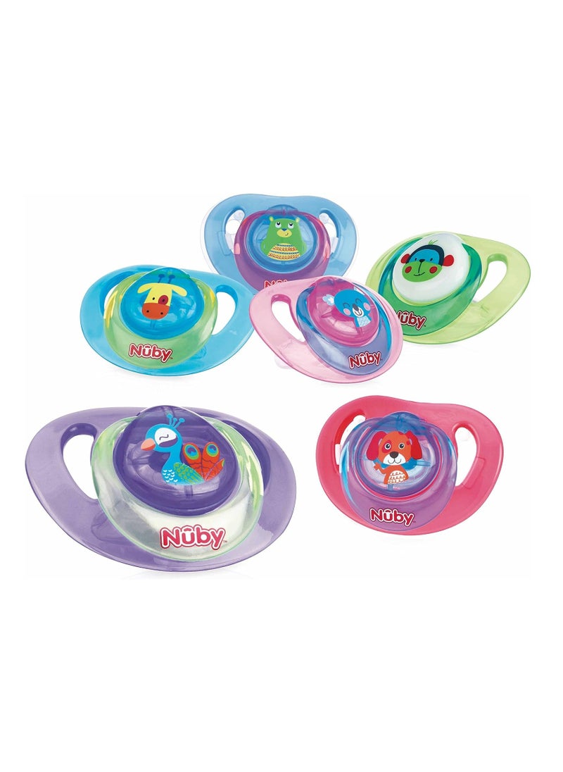 Nuby Printed pacifier with polypropylene shell and protective cover, assorted  - Image 1