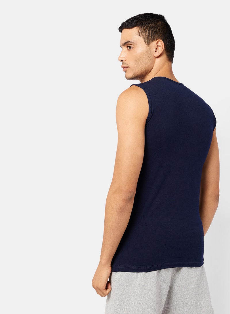 Cottonil Under Shirt Cutt O For Men - Dark Blue;M - Image 2
