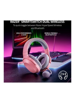 General Razer Barracuda X Wireless Gaming & Mobile Headset (PC, Playstation, Switch, Android, iOS): 2022 Model - 2.4GHz Wireless + Bluetooth - Lightweight 250g - 40mm Drivers - 50 Hr Battery - Quartz Pink  - Image 2