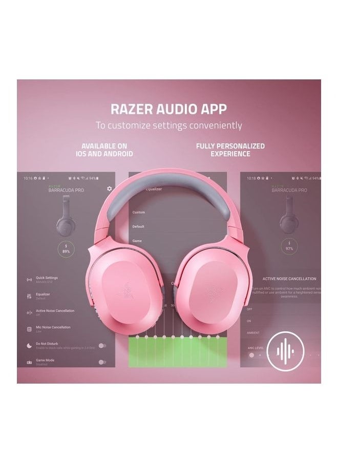 General - Razer Barracuda X Wireless Gaming & Mobile Headset (PC, Playstation, Switch, Android, iOS): 2022 Model - 2.4GHz Wireless + Bluetooth - Lightweight 250g - 40mm Drivers - 50 Hr Battery - Quartz Pink - Image 1