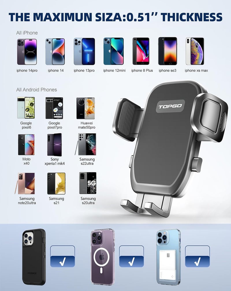 TOPGO Stackable design [Upgraded] Car Cup Holder Phone Mount Adjustable Automobile Cup Holder Smart Phone Cradle Car Mount for iPhone XR/XS Max/X/8/7 Plus/6s/Samsung Galaxy S10+/Note 9/S8 Plus/S7 Edge(Black) All user affordable trusted quality - Image 5
