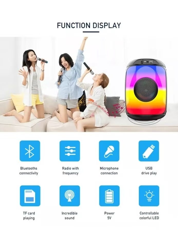 singe ZQS1438 Wireless multi Colour Changing Party Speaker Multiple Inputs & Microphone - Image 3
