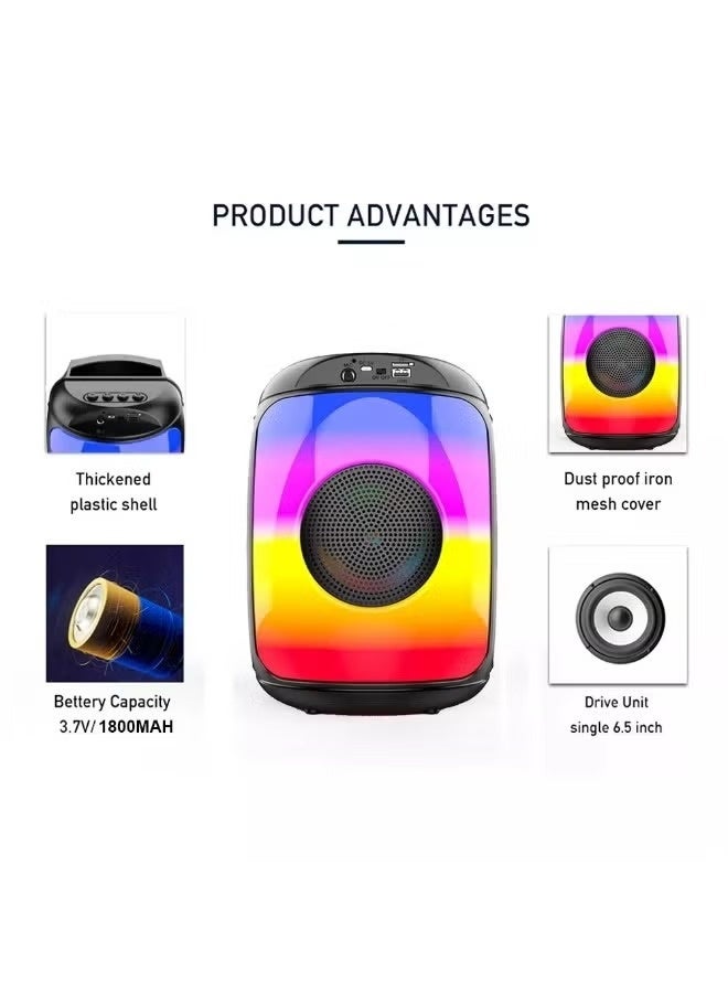 singe ZQS1438 Wireless multi Colour Changing Party Speaker Multiple Inputs & Microphone - Image 4