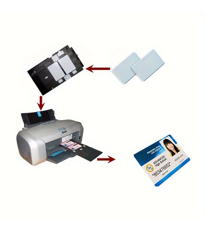 قطعة واحدة من صينية البطاقات مع 20 بطاقة هوية من مادة PVC لطابعات EPSON T50 T60 L800 - Image 5