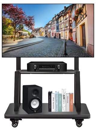Heavy-Duty Mobile TV Stand Cart with Wheels | Adjustable Height for 32-75" Smartboards & LCD/LED/OLED Screens | 100lbs Capacity, Portable Rolling Stand with Storage Shelf,Black - pzsku/Z48CA7600524A9241A0D0Z/45/1744267455/f5966118-0596-4ebf-a08f-1684e39674f9