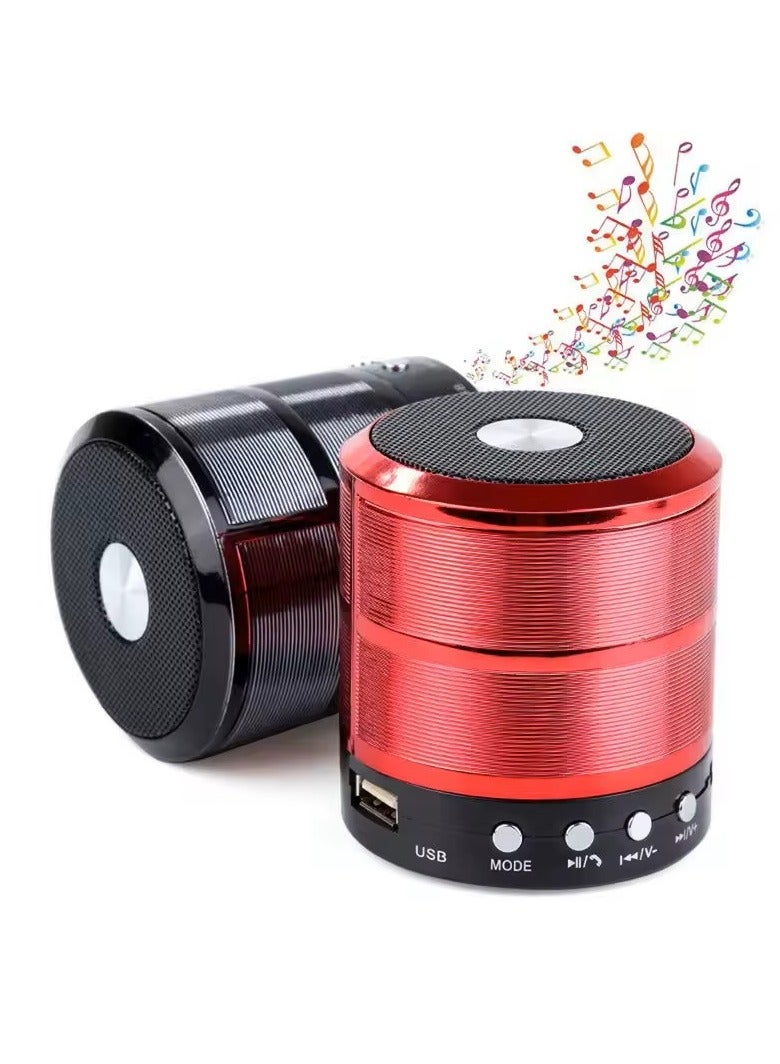 WSTER Mini Bluetooth Speaker, 12-Hour Playback, Bass Diaphragm, USB, TF, AUX, Compact Wireless Speaker with High Magnetic Sound and Electroplated Shell (Random Colour) - Image 1