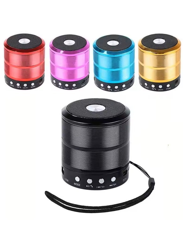 WSTER Mini Bluetooth Speaker, 12-Hour Playback, Bass Diaphragm, USB, TF, AUX, Compact Wireless Speaker with High Magnetic Sound and Electroplated Shell (Random Colour) - Image 2