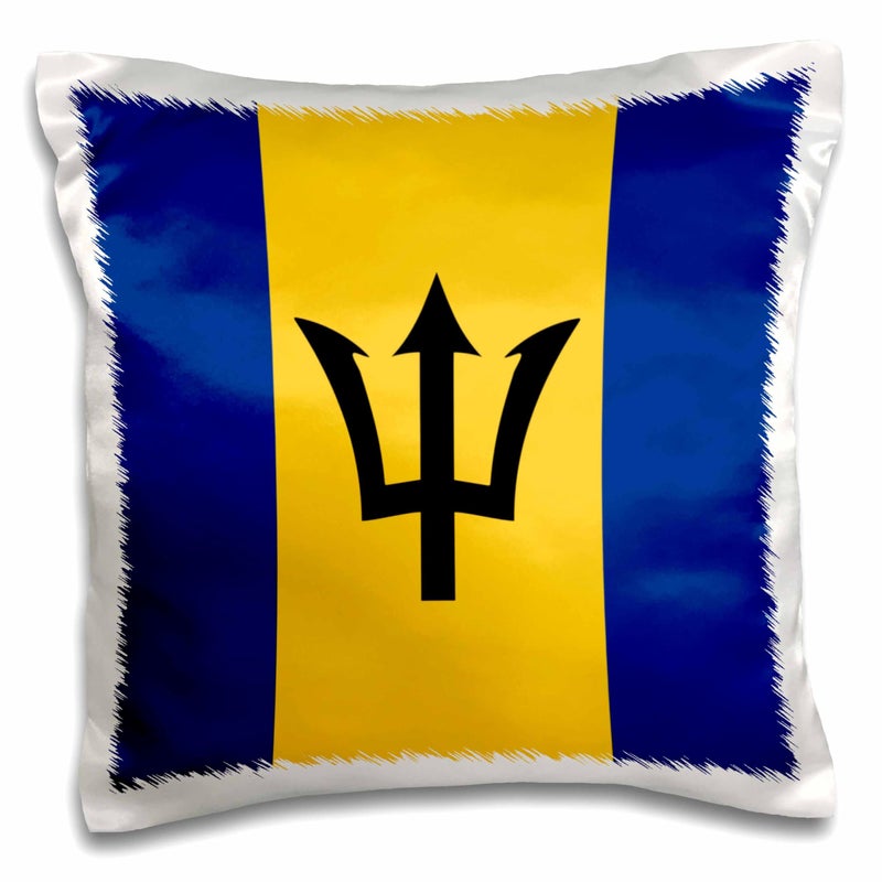 3dRose Flag of Barbados Caribbean Blue Golden Yellow and Trident Barbadian Island Country World Flag 16x16 inch Pillow Case - Image 2