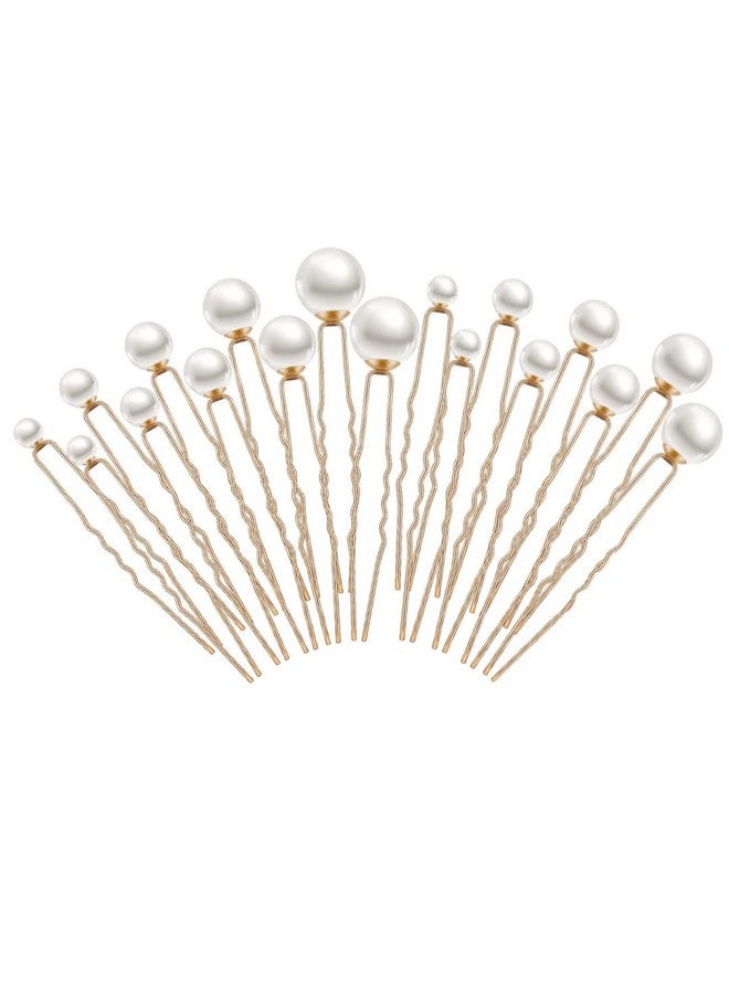Oomph! مجموعة OOMPH من 18 لؤلؤة بيضاء دبابيس شعر معدنية للزفاف للنساء والفتيات أنيقة وحديثة - Image 2