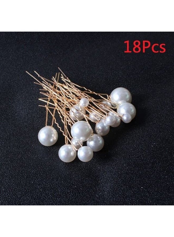 Oomph! مجموعة OOMPH من 18 لؤلؤة بيضاء دبابيس شعر معدنية للزفاف للنساء والفتيات أنيقة وحديثة - Image 5