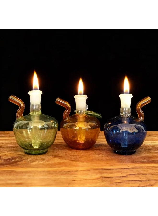 مصباح زيت زجاجي ممتاز مقاوم للحرارة، زجاجة مزهرية زجاجية مصنوعة من مادة البورسليكات عالية الجودة للاستخدام طويل الأمد، مزهرية زجاجية شفافة (لون عشوائي)