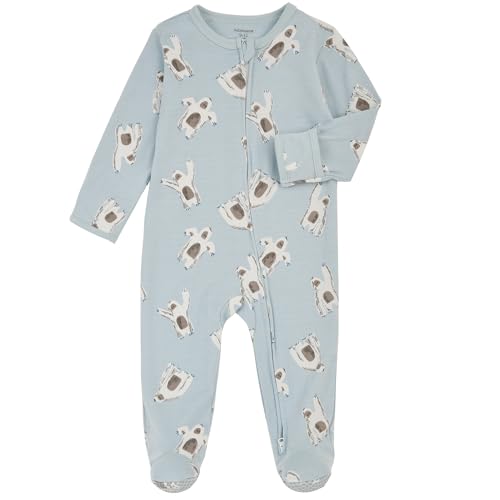 Aablexema Baby Footie Pajama with Mitten Cuffs, Double Zipper Infant Cotton clothes Sleeper Pjs, Footed Sleep Play(Snow & Rocket & Space, 6-9 Months) - Image 2