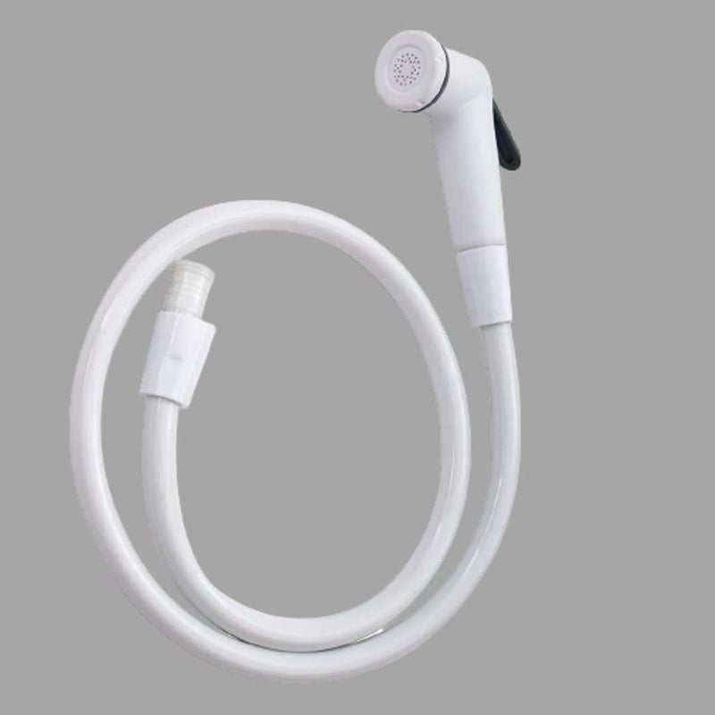 Cossimo صنبور صحي بلاستيكي كوسيمو بلاكي مع خرطوم مرن بطول 1 م وحامل حائط أبيض كبير - Image 1