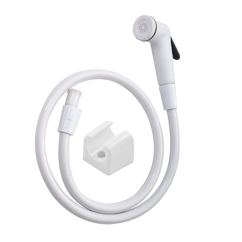 Cossimo صنبور صحي بلاستيكي كوسيمو بلاكي مع خرطوم مرن بطول 1 م وحامل حائط أبيض كبير - Image 2