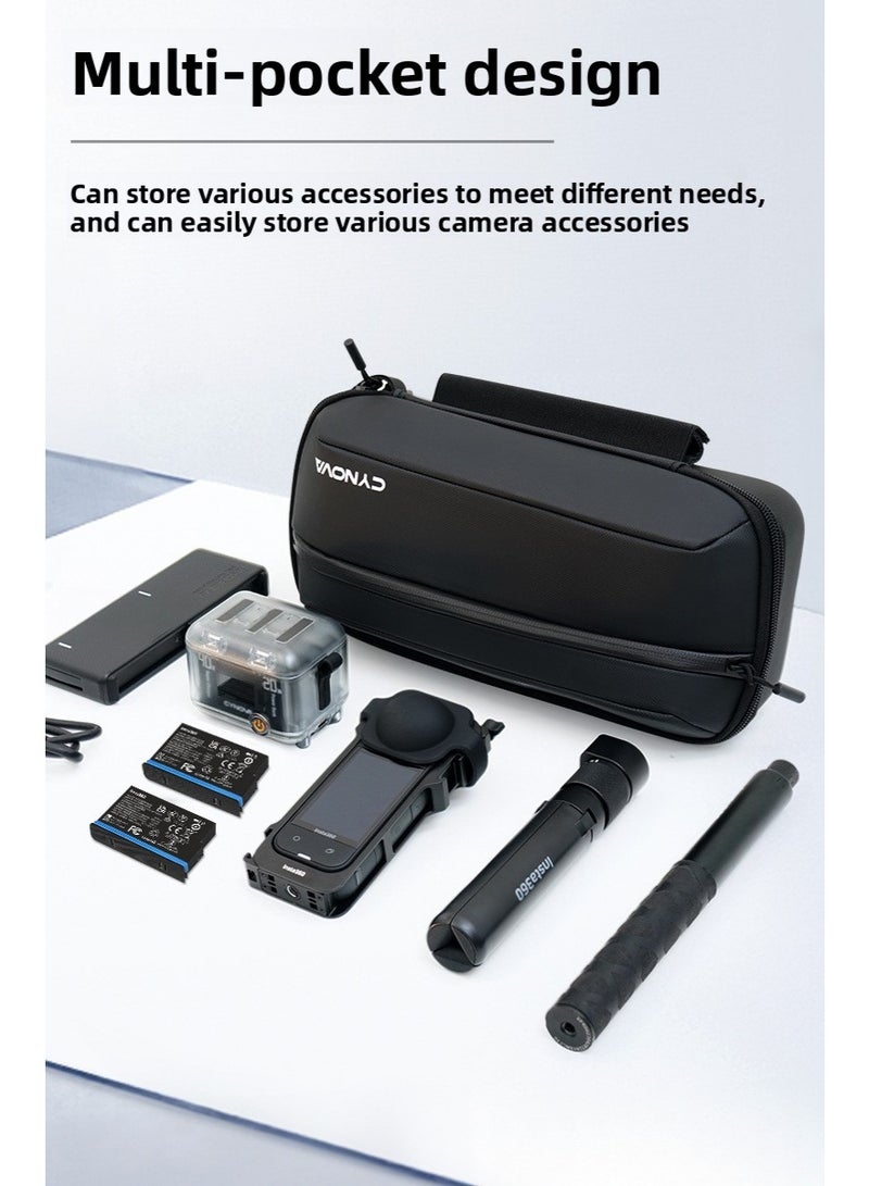 CYNOVA Portable Storage Case for Insta360 X5 Camera – Waterproof Shockproof Carrying Bag with Precise Slot Design, Multi-Pocket Organizer, and Durable 900D Fabric - Image 3