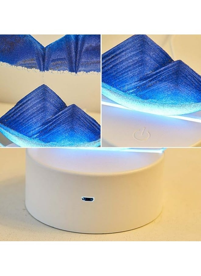 Moving Sand Art Picture Lamp With Light 3D Kinetic Art Sand Sandscape In Motion Display Round Glass Flowing Sand Frame Lamp With Colorful LED Dynamic Sand Art Liquid Motion Sand Picture Lamp For Home Decor Office Study