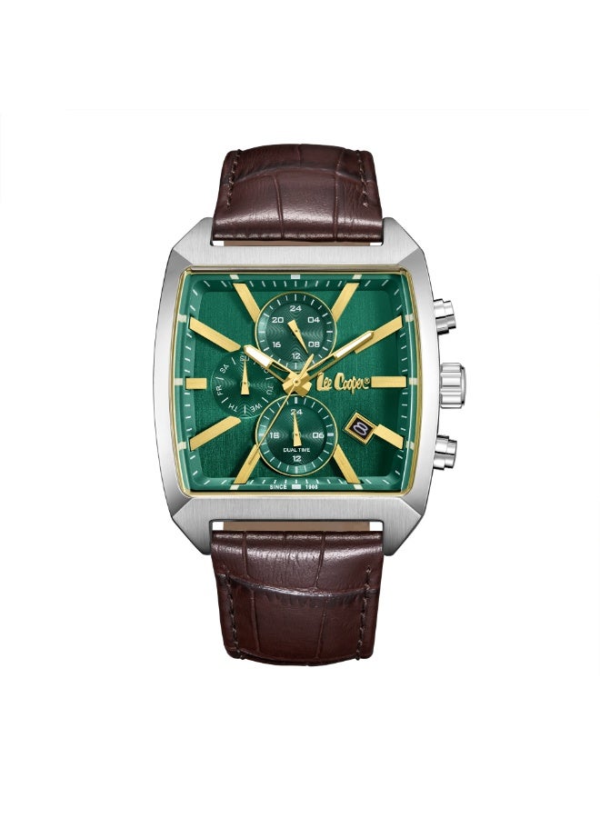 Lee Cooper ساعة متعددة الوظائف للرجال من الجلد LC08180.372 - 40X48 مم - Image 1
