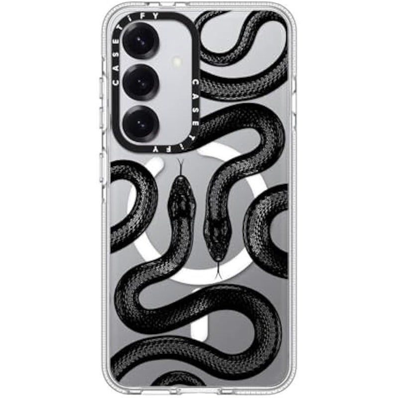 Casetify Magnetic Clear Galaxy S25 Case 【Compatible with Magsafe】 - Black Kingsnake - Image 1