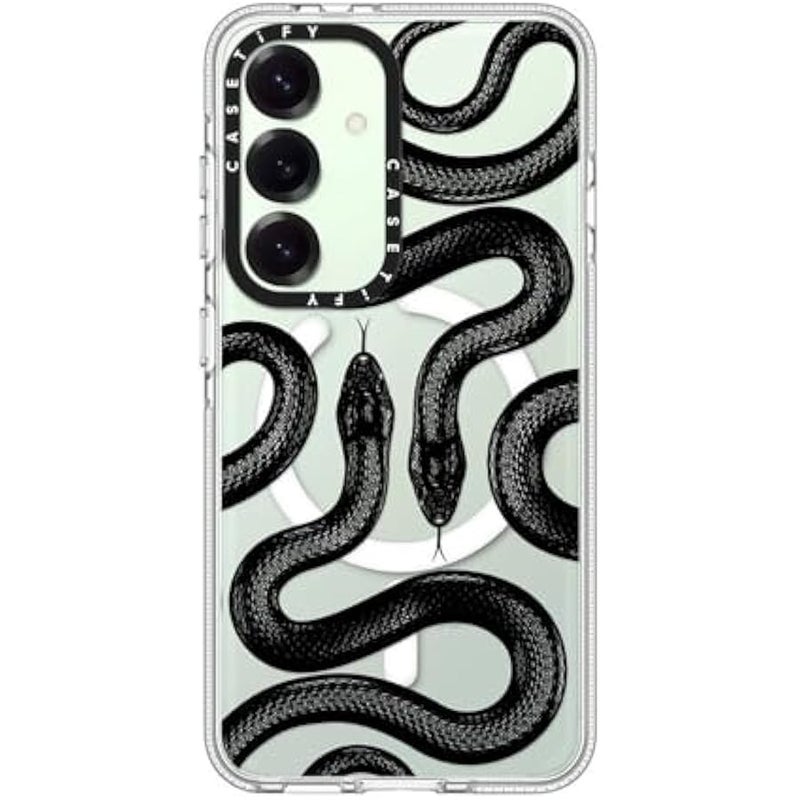 Casetify Magnetic Clear Galaxy S25 Case 【Compatible with Magsafe】 - Black Kingsnake - Image 3
