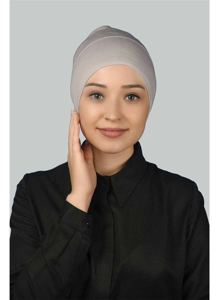 Altobeh Ready-made Practical Snap-on Long Tube Hijab Bonnet - Dark Cream