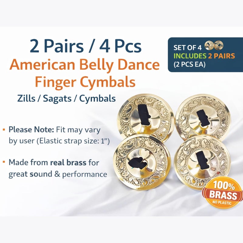WevezÂ® 2 Pairs / 4 pcs finger symbols American Belly Dance Finger Zills/Sagats/Cymbals - Image 2