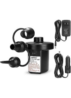 Electric Air Pump, Portable Quick-Fill Air Pump with 3 Nozzles, 4.5kPa, 110V AC/12V DC, Inflator/Deflator Pumps for Outdoor Camping, Inflatable Air Mattress Beds, Boats, Swimming Ring