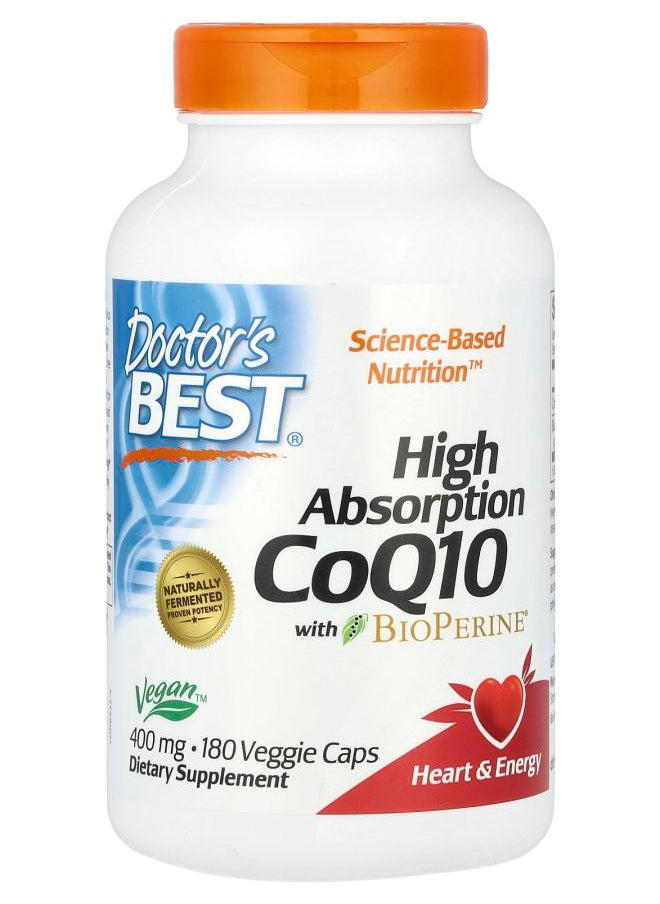 Doctor's BEST High Absorption CoQ10 with BioPerine® 400 mg 180 Veggie Caps 
