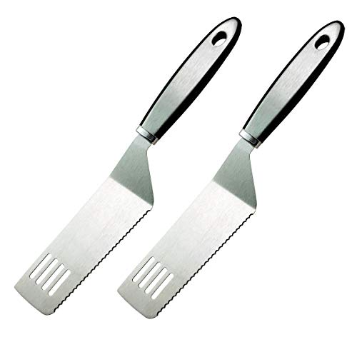 kakamono Cake Server Pie Server Spatula Set, Stainless Steel Cake Cutter Cut and Serve,Serrated Spatula and Pizza Cut Turner Lift Transfer Pie Shovel Server - Image 1