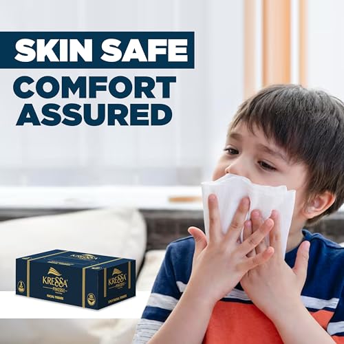Kressa 3 Ply Face Tissue Box | Facial Tissue | 3 Boxes 80 Pulls Per Box With Total 240 Pulls Made Of 100% Natural Virgin Pulp (Pack of 3) - Image 5