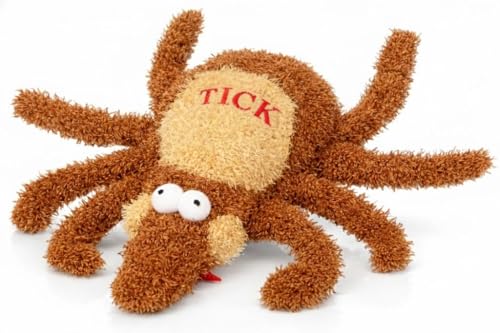 Multipet Tick Dog Toy Small Soft Plush Tick Dog Toy Tick Squeaky Dog Toy Plush Brown 6 Officially Licensed - Image 1