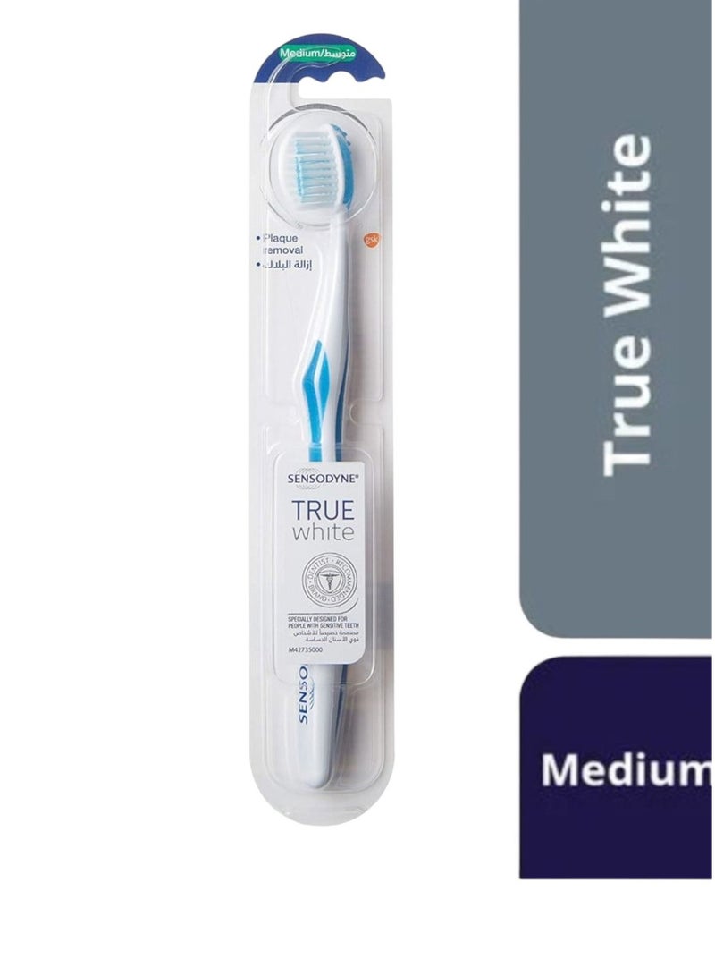 True White Medium Soft Plaque Removal Multi-Color Toothbrush