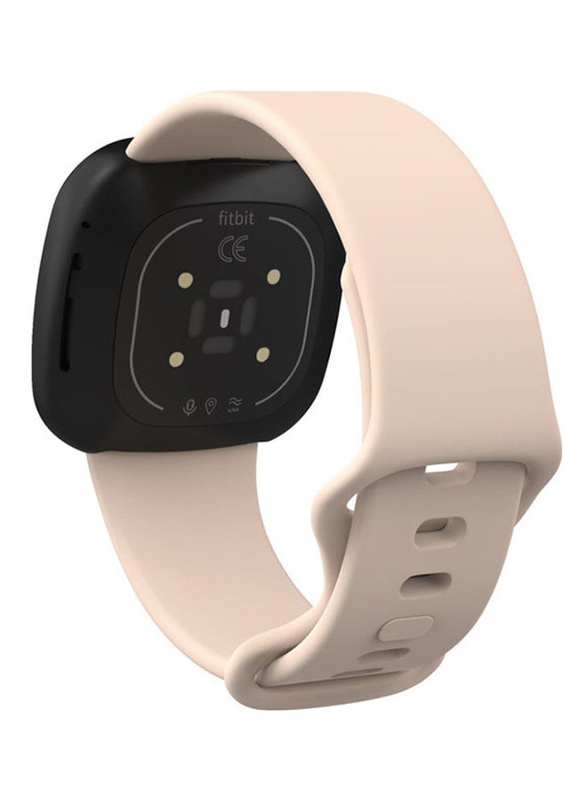 Loquat Silicone Replacement Band for Fitbit Versa 3/ Fitbit Versa 4/Fitbit Sense/ Fitbit Sense 2 Watch Beige - Image 4