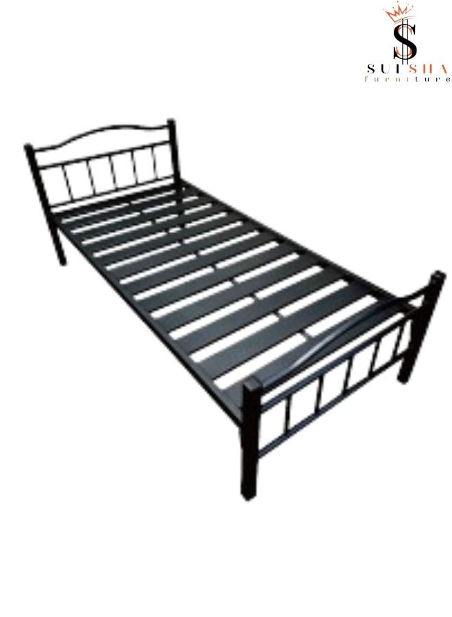 SULSHA Heavy Duty Single Iron Bed Black 