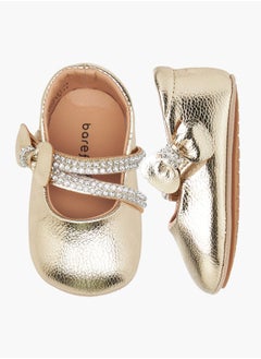 Barefeet Girls Embellished Booties with Hook and Loop Closure  - Image 1
