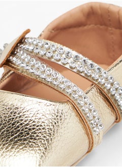 Barefeet Girls Embellished Booties with Hook and Loop Closure  - Image 4