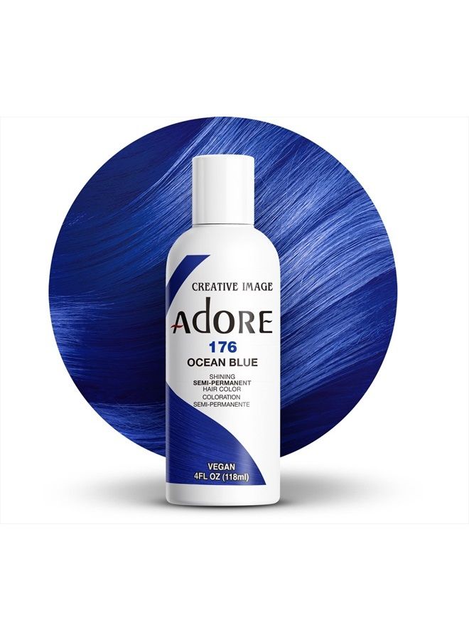 Adore Semi Permanent Hair Color - Vegan and Cruelty-Free Hair Dye - 4 Fl Oz - 176 Ocean Blue (Pack of 1) - Image 1