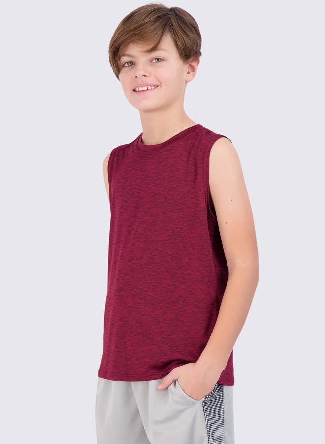 REALESSENTIALS 5 Pack: Boys Active Quick Dry Fit Tank Top Tops Shirts Boy Tshirts Kids Muscle Tees Summer Tanks Jersey Sleeveless Sports Gym Workout Running Athletic Undershirt Breathable Hiking Set 7,L(14) - Image 2