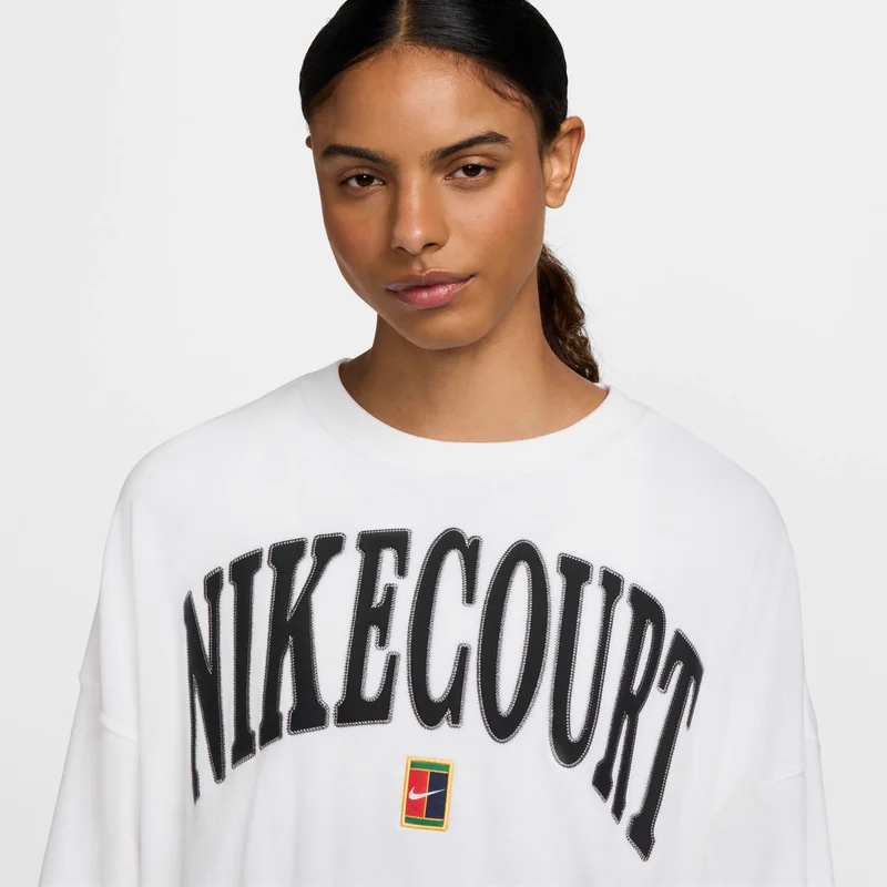 Nike White Women's Heritage Graphic Tennis Sweatshirt for Women | Best Price UAE