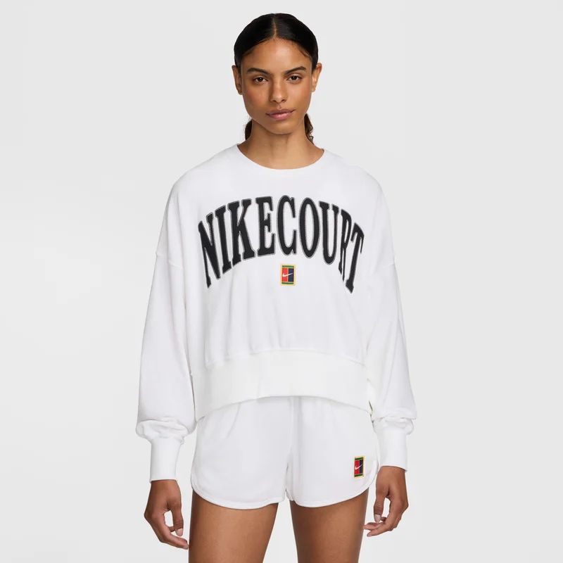 Nike White Women's Heritage Graphic Tennis Sweatshirt for Women | Best Price UAE