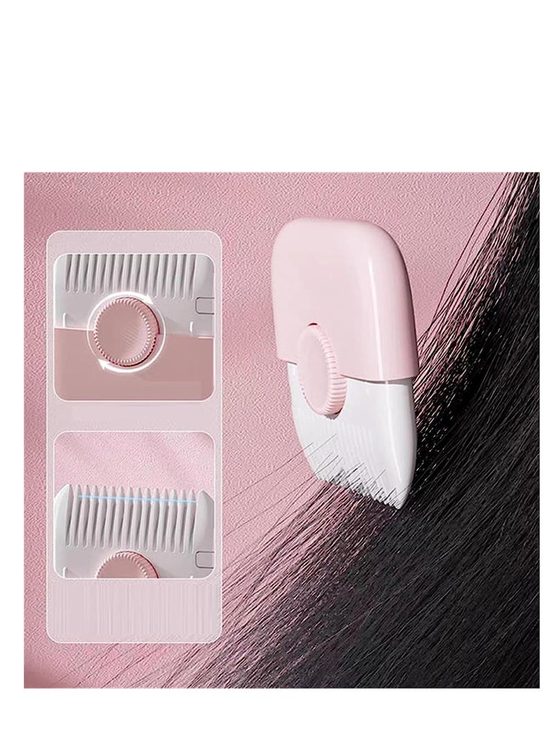 Excefore 2 in 1 Hair Trimmer, Dual-Side Split Ends Hair Trimmer, Hair Trimming and Finishing Bangs Trimmer, Manual Hair Trimmer Comb, for Thin and Thick Hair Trimming and Styling (2pcs Pink+ Green) - Image 3