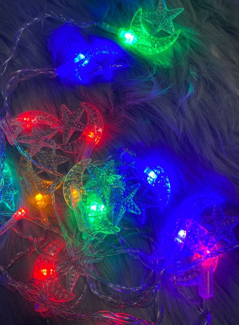 DubaiGallery أضواء خيوط LED لتزيين رمضان - زينة عيد مبارك للمنزل - لفعاليات المسلمين وحفلات عيد الفطر وعيد الأضحى - Image 2