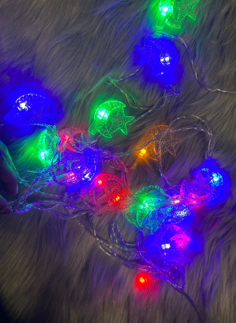 DubaiGallery أضواء خيوط LED لتزيين رمضان - زينة عيد مبارك للمنزل - لفعاليات المسلمين وحفلات عيد الفطر وعيد الأضحى - Image 3