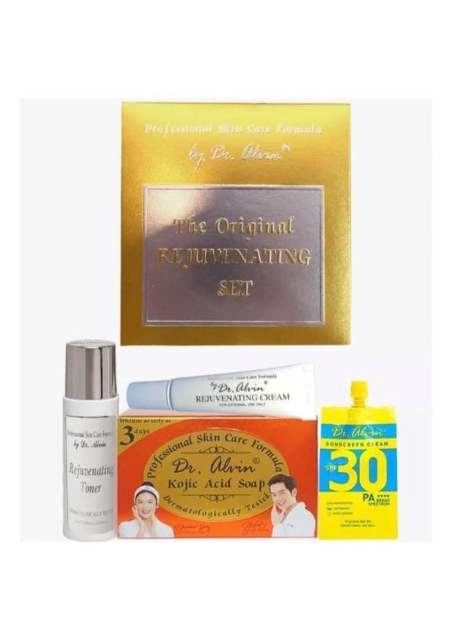 دي آر. ألفين مجموعة تجديد البشرة 4 في 1 من دكتور الفين (تركيبة احترافية للبشرة) (مجموعة كومبو)