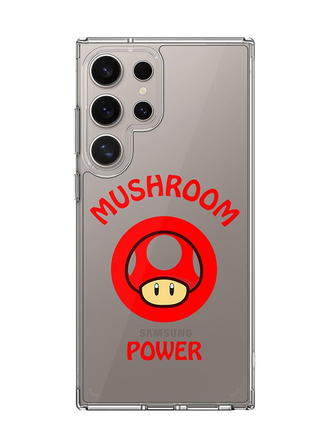 Stylizedd Classic Clear Case for Samsung Galaxy S25 Ultra , Hybrid Soft Case Flexible Edges Anti Drop TPU PC Gel Thin Transparent Cover - Mushroom Power - Image 1