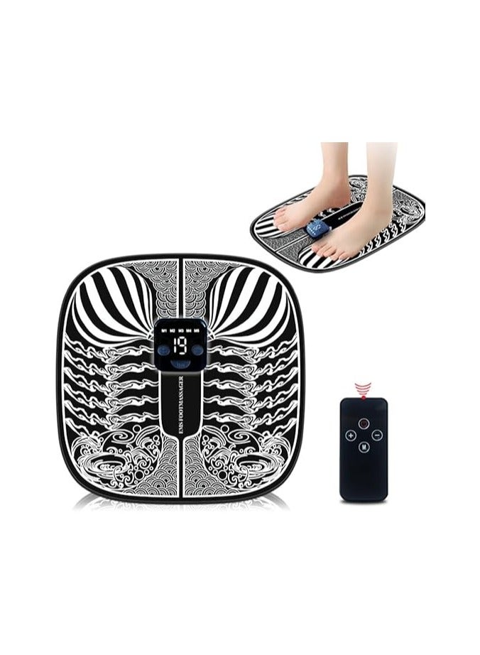 ماساچَر القدمين، وسادة تدليك كهربائية مع اهتزاز، وسادة تدليك ذكية للتحكم عن بُعد لتحسين الدورة الدموية، لتخفيف توتر القدمين. - Image 1
