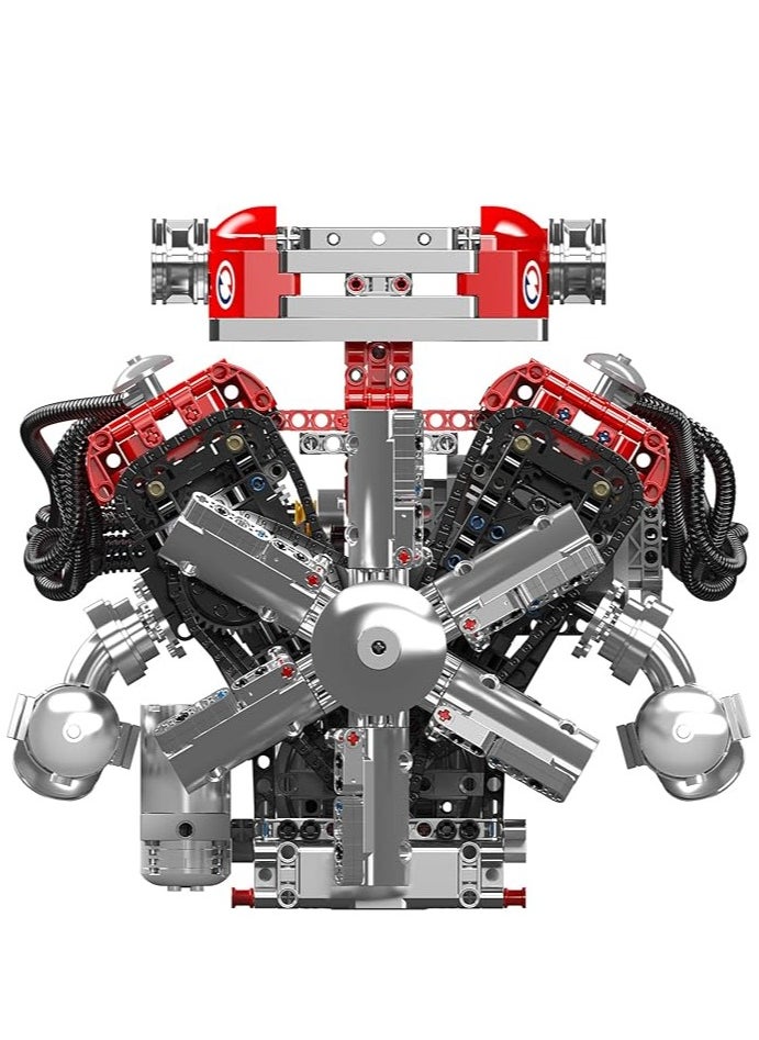 mould king 10169 Technology V12 Engine Building Blocks Toy, Educational 3472 Piece APP Engine Electric Motor Drive Clamp Blocks Kit Toy Gift for Adults and Boys 8+  - Image 4