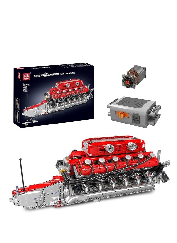 mould king 10169 Technology V12 Engine Building Blocks Toy, Educational 3472 Piece APP Engine Electric Motor Drive Clamp Blocks Kit Toy Gift for Adults and Boys 8+  - Image 1