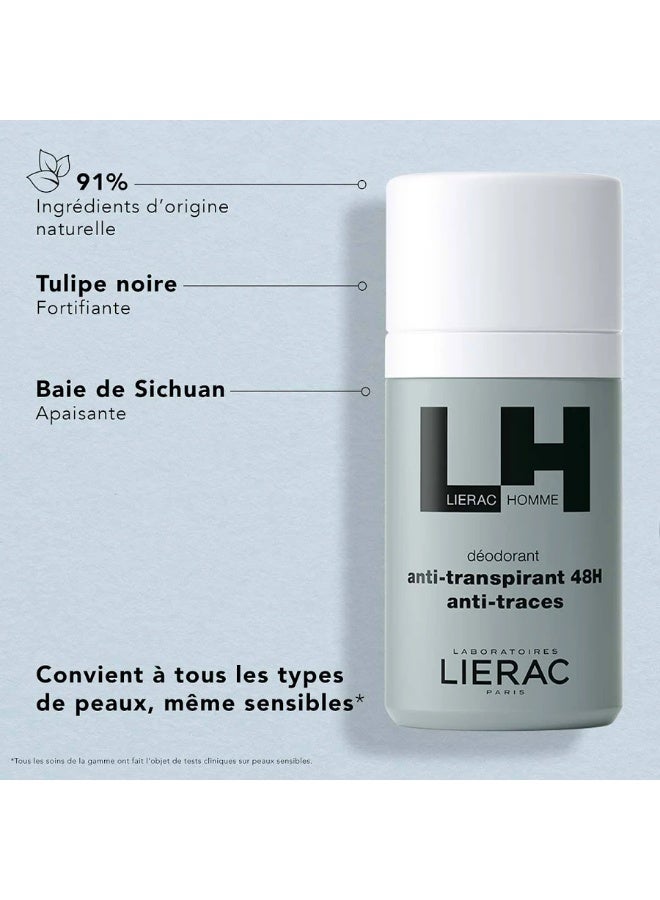 Lierac Homme 48h Anti-Perspirant & Deodorant Roll-On 50ml - Image 2