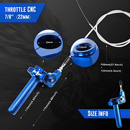 TIRGE Throttle Grip Motorcycle 22mm CNC Aluminum Quick Twister Throttle Cable for CRF50 CRF70 70 110 70CC 110CC IRBIS 125 250 Dirt Pit Bike Accessories (Blue) - Image 4
